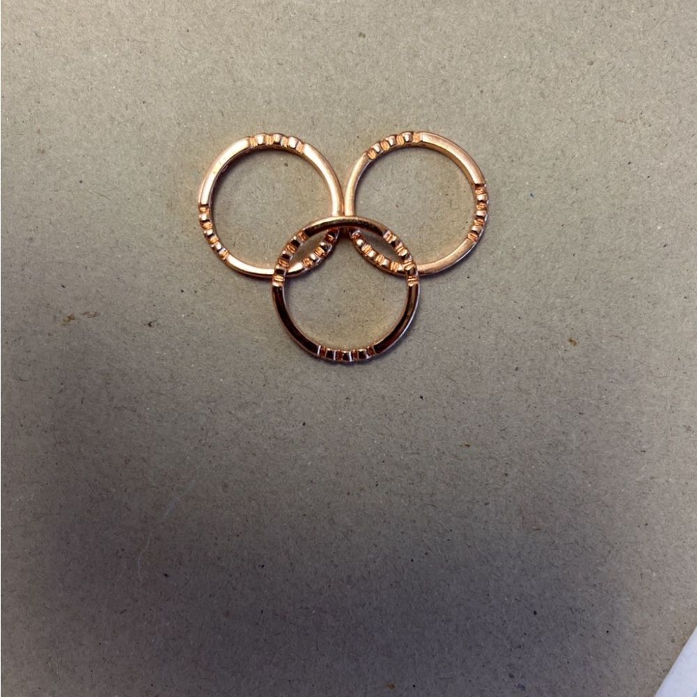 KATE SPADE STACKABLE ROSE GOLD RING BLING SZ 6 - Picture 2 of 3